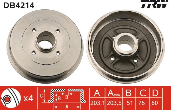 TRW DB4214 - Tambur frana aaoparts.ro