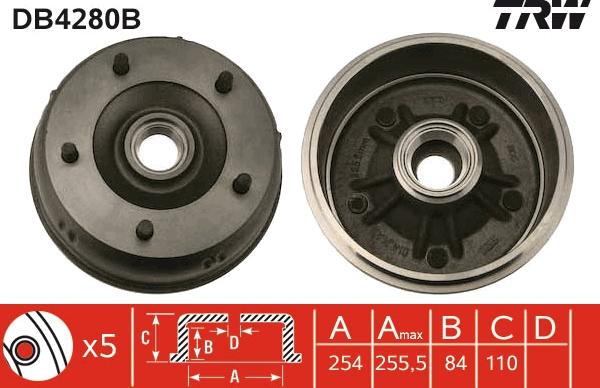 TRW DB4280B - Tambur frana aaoparts.ro
