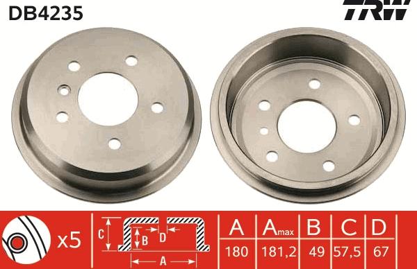 TRW DB4235 - Tambur frana aaoparts.ro