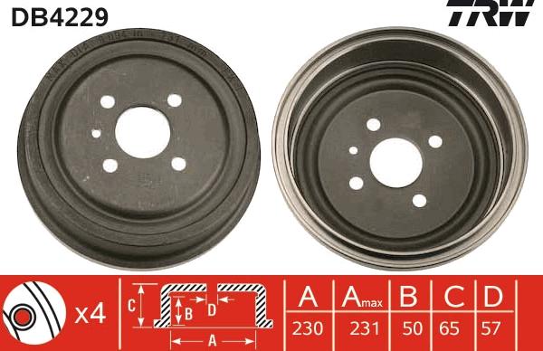 TRW DB4229 - Tambur frana aaoparts.ro