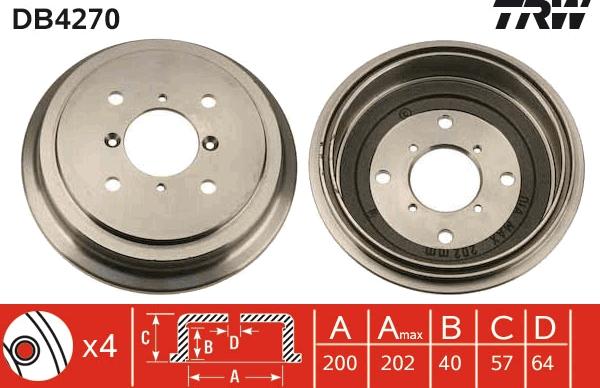 TRW DB4270 - Tambur frana aaoparts.ro