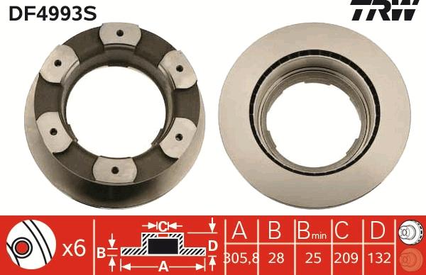 TRW DF4993S - Disc frana aaoparts.ro