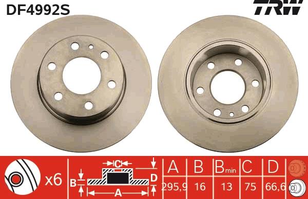 TRW DF4992S - Disc frana aaoparts.ro