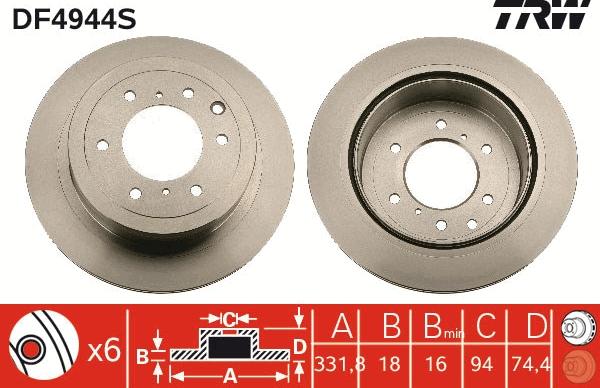 TRW DF4944S - Disc frana aaoparts.ro