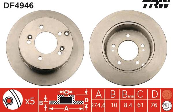 TRW DF4946 - Disc frana aaoparts.ro