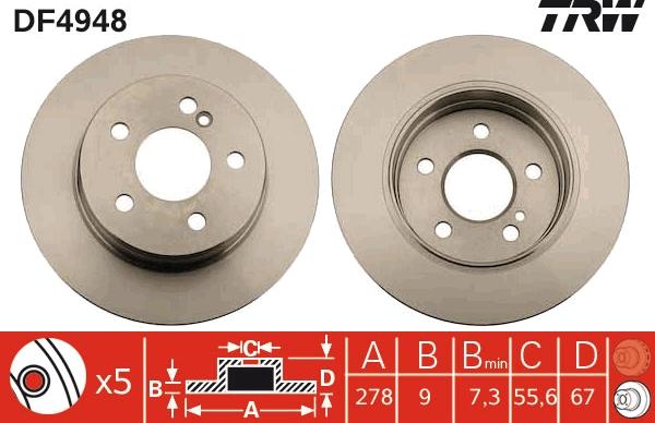 TRW DF4948 - Disc frana aaoparts.ro