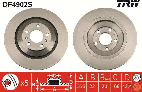 TRW DF4902S - Disc frana aaoparts.ro