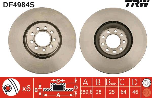 TRW DF4984S - Disc frana aaoparts.ro