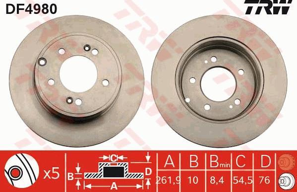 TRW DF4980 - Disc frana aaoparts.ro