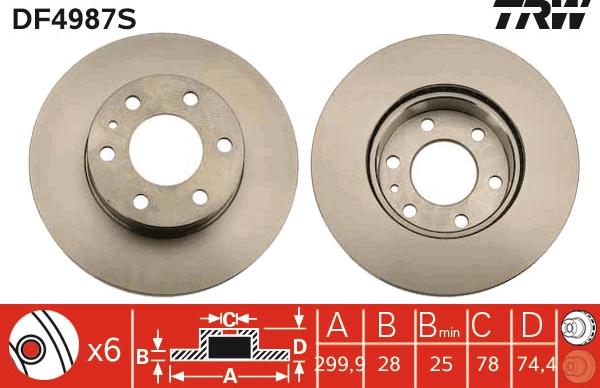 TRW DF4987S - Disc frana aaoparts.ro