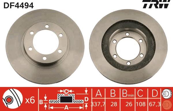 TRW DF4494 - Disc frana aaoparts.ro