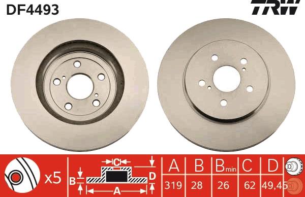 TRW DF4493 - Disc frana aaoparts.ro