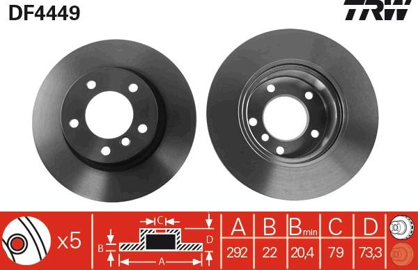 TRW DF4449 - Disc frana aaoparts.ro