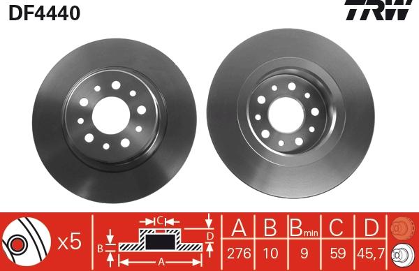 TRW DF4440 - Disc frana aaoparts.ro