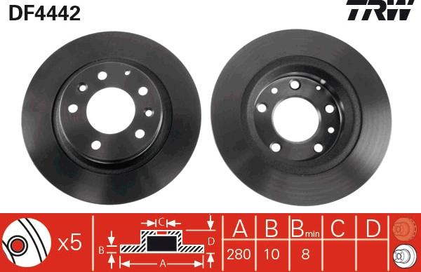 TRW DF4442 - Disc frana aaoparts.ro