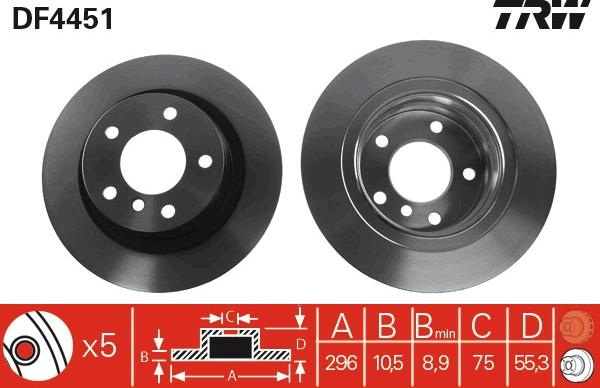 TRW DF4451 - Disc frana aaoparts.ro