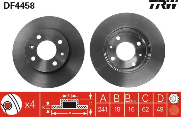 TRW DF4458 - Disc frana aaoparts.ro