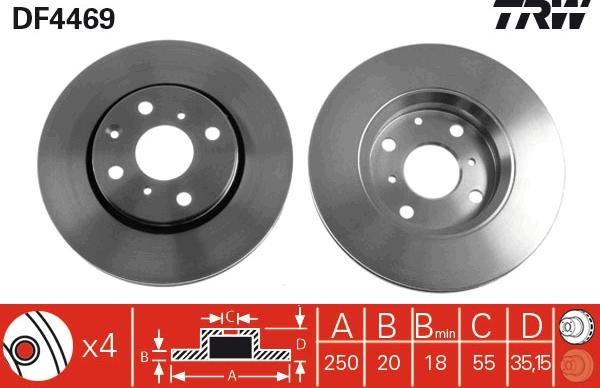 TRW DF4469 - Disc frana aaoparts.ro