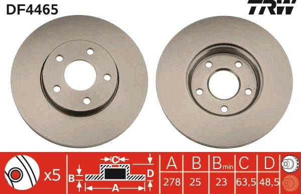 TRW DF4465 - Disc frana aaoparts.ro