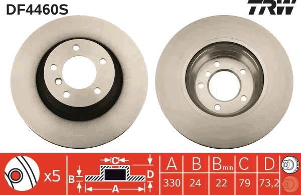 TRW DF4460S - Disc frana aaoparts.ro