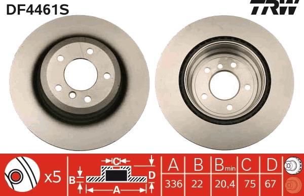 TRW DF4461S - Disc frana aaoparts.ro