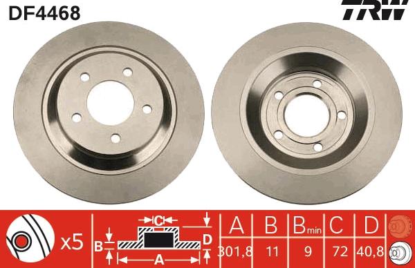 TRW DF4468 - Disc frana aaoparts.ro