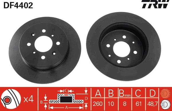 TRW DF4402 - Disc frana aaoparts.ro