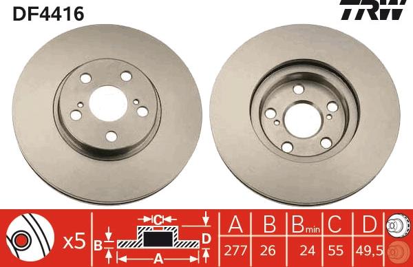 TRW DF4416 - Disc frana aaoparts.ro