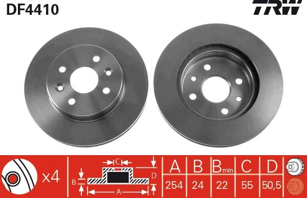 TRW DF4410 - Disc frana aaoparts.ro