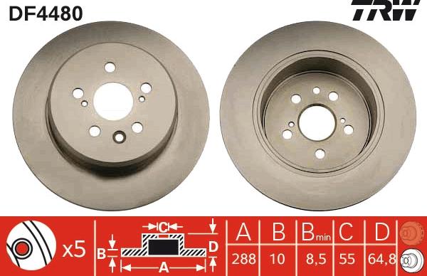 TRW DF4480 - Disc frana aaoparts.ro