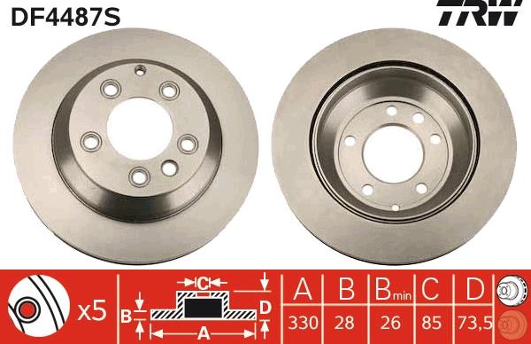 TRW DF4487S - Disc frana aaoparts.ro