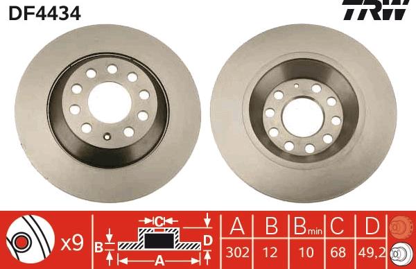 TRW DF4434 - Disc frana aaoparts.ro