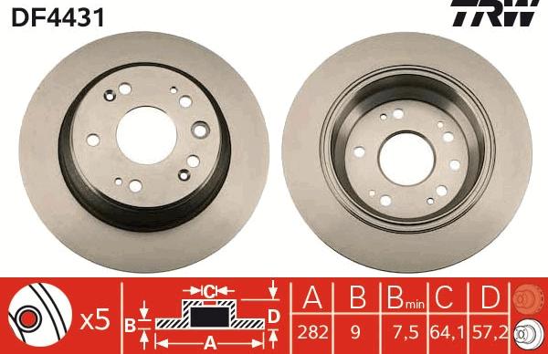 TRW DF4431 - Disc frana aaoparts.ro