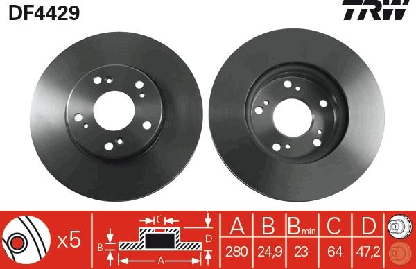 TRW DF4429 - Disc frana aaoparts.ro