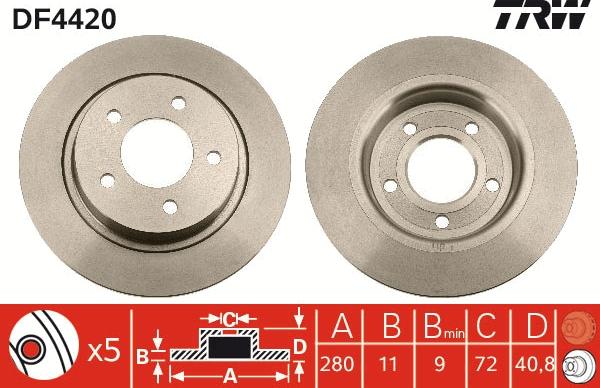 TRW DF4420 - Disc frana aaoparts.ro