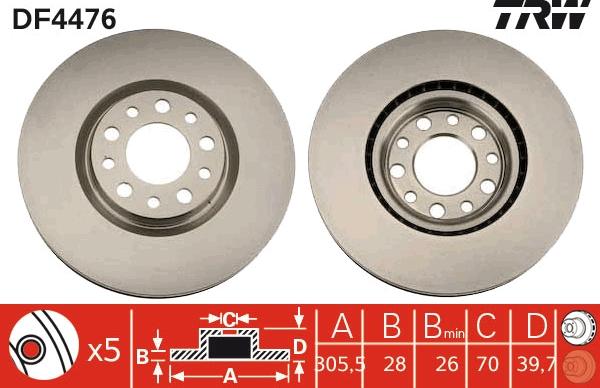 TRW DF4476 - Disc frana aaoparts.ro