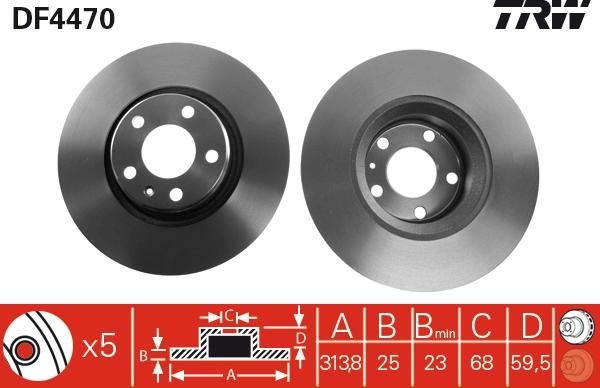 TRW DF4470 - Disc frana aaoparts.ro