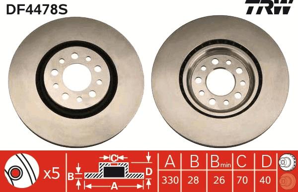 TRW DF4478S - Disc frana aaoparts.ro