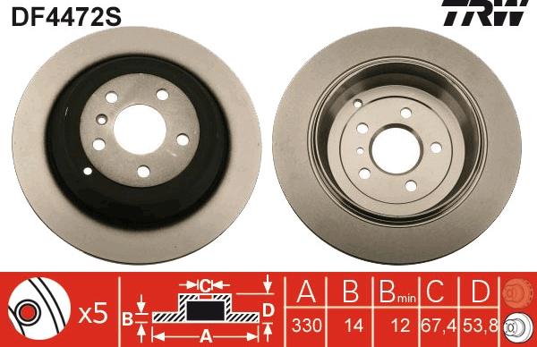 TRW DF4472S - Disc frana aaoparts.ro