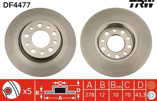 TRW DF4477 - Disc frana aaoparts.ro