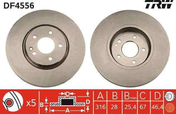 TRW DF4556 - Disc frana aaoparts.ro