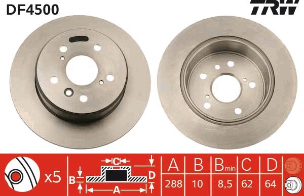 TRW DF4500 - Disc frana aaoparts.ro