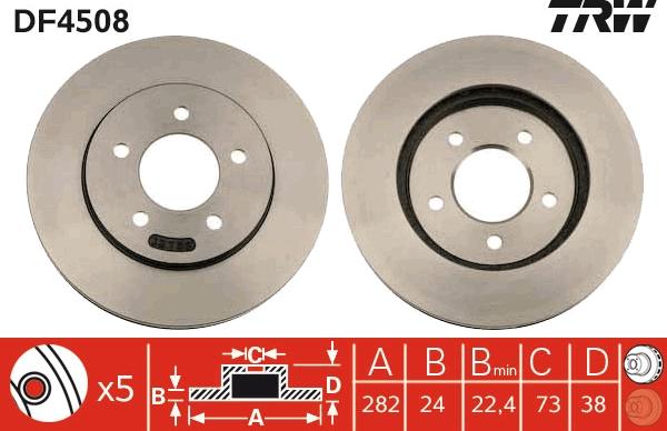 TRW DF4508 - Disc frana aaoparts.ro