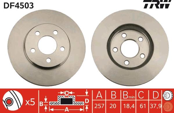 TRW DF4503 - Disc frana aaoparts.ro