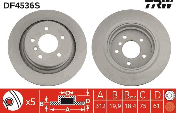 TRW DF4536S - Disc frana aaoparts.ro