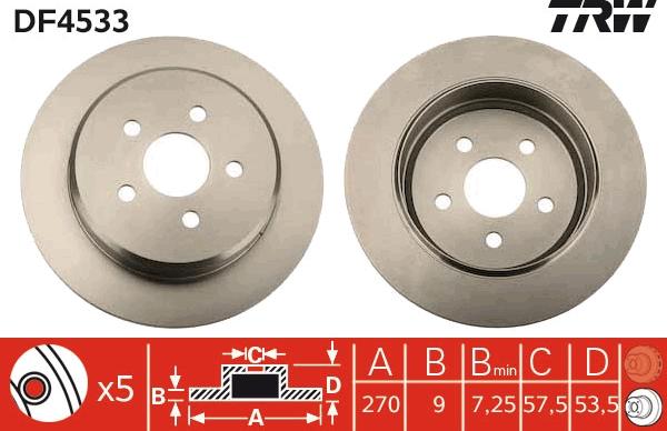 TRW DF4533 - Disc frana aaoparts.ro