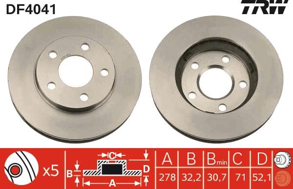 TRW DF4041 - Disc frana aaoparts.ro