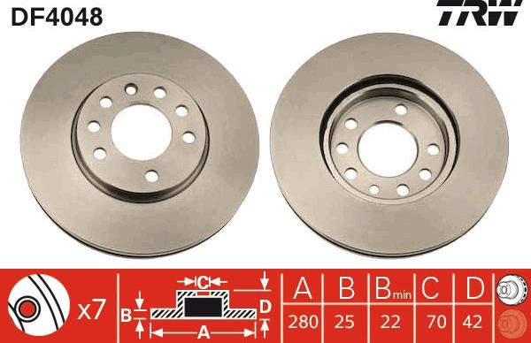 TRW DF4048 - Disc frana aaoparts.ro