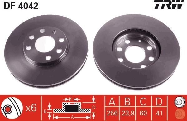 TRW DF4042 - Disc frana aaoparts.ro