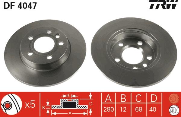 TRW DF4047 - Disc frana aaoparts.ro